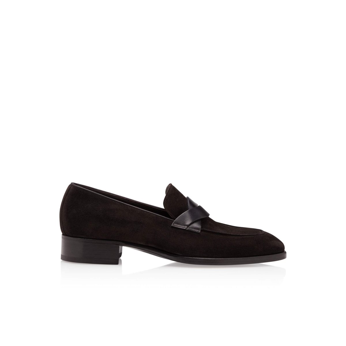 Loafers Tom Ford Daim Elkan Twisted Band Homme Noir | XFWOS-9863