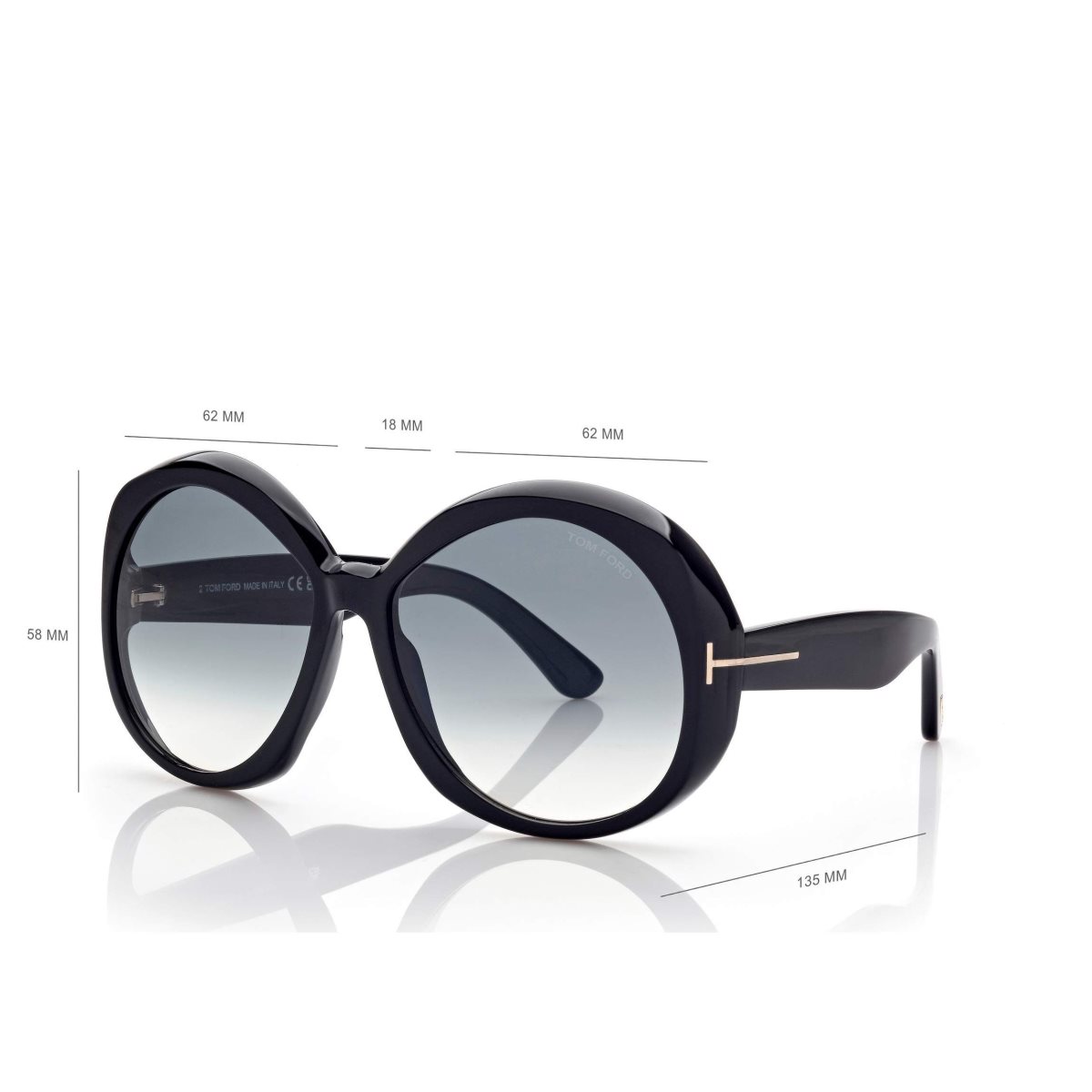 Lunettes de Soleil Tom Ford Annabelle Femme Noir | RVSWQ-3649