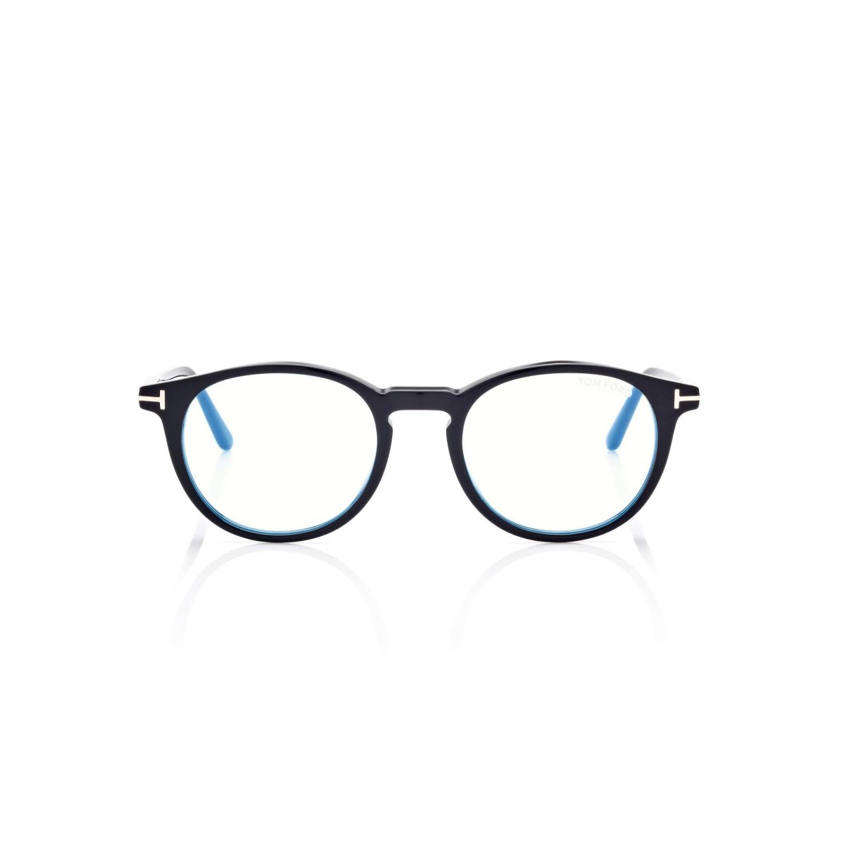 Lunettes de Soleil Tom Ford Blue Block Round Opticals Clip On Sun Femme Noir | KJXND-9578