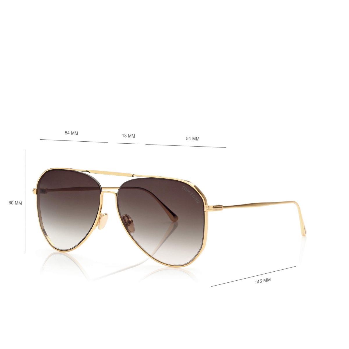 Lunettes de Soleil Tom Ford Charles Femme Doré Foncé | ZVJYE-7318