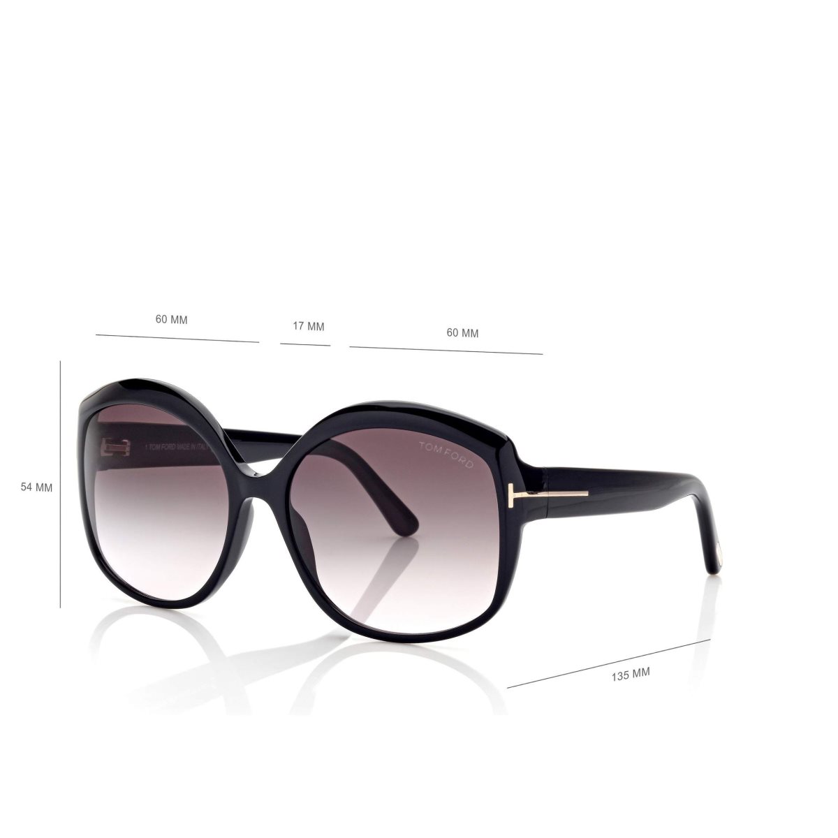 Lunettes de Soleil Tom Ford Chiara Femme Noir | SAQLZ-6938