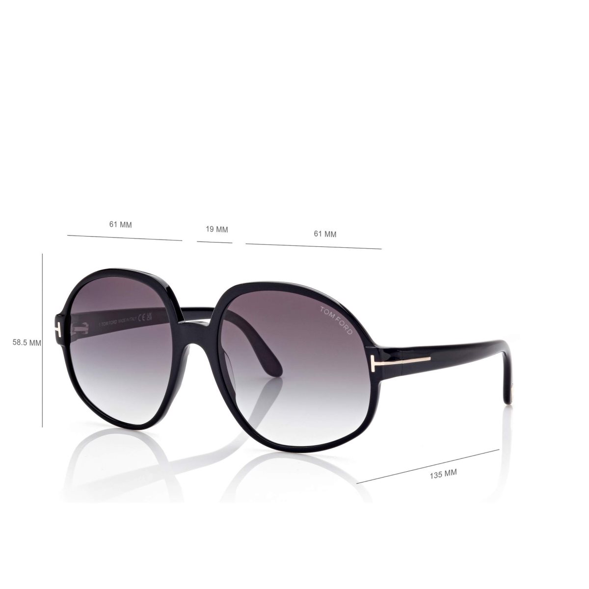 Lunettes de Soleil Tom Ford Claude Femme Noir | XQKIG-4689