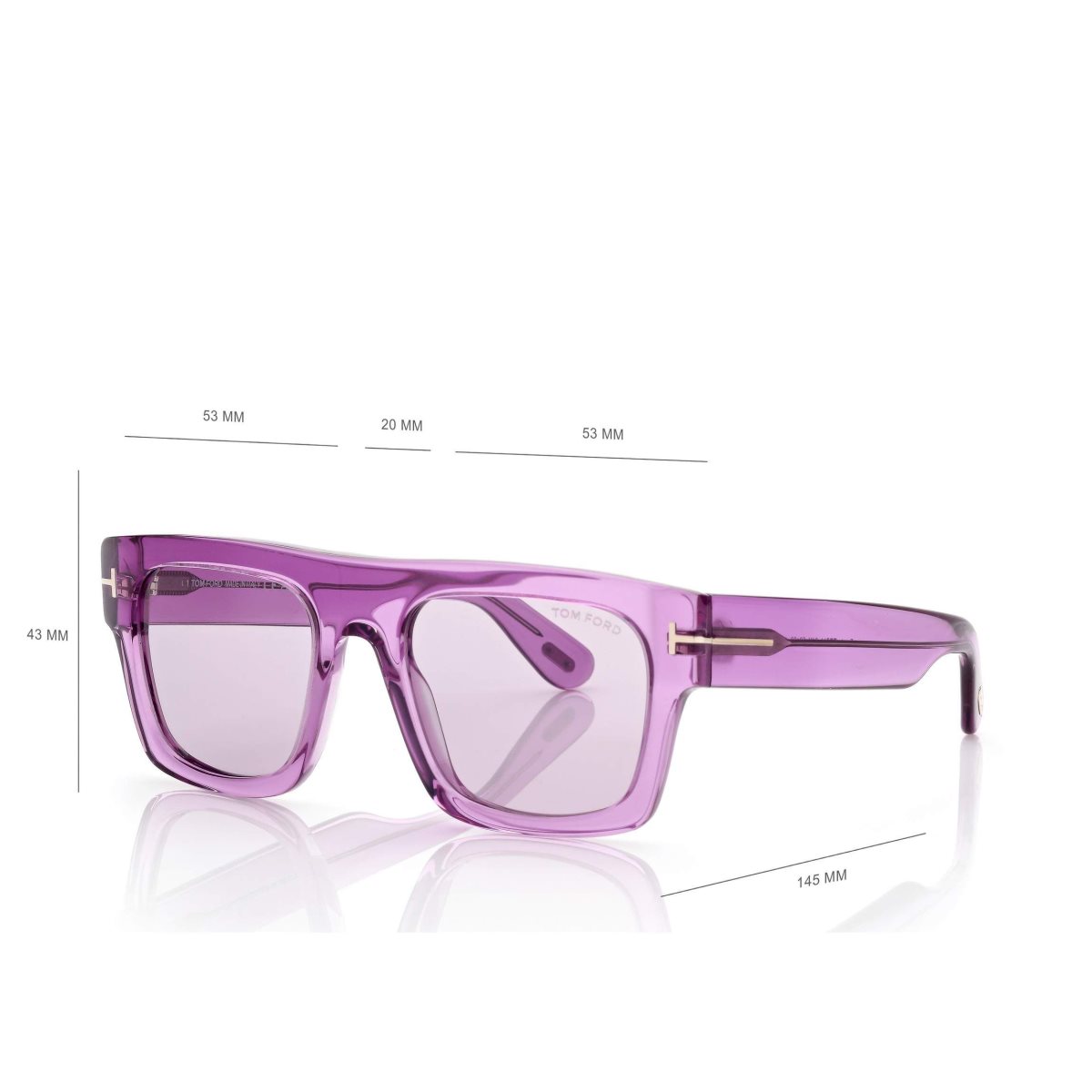 Lunettes de Soleil Tom Ford Fausto Femme Violette Violette | ZNPOJ-7081