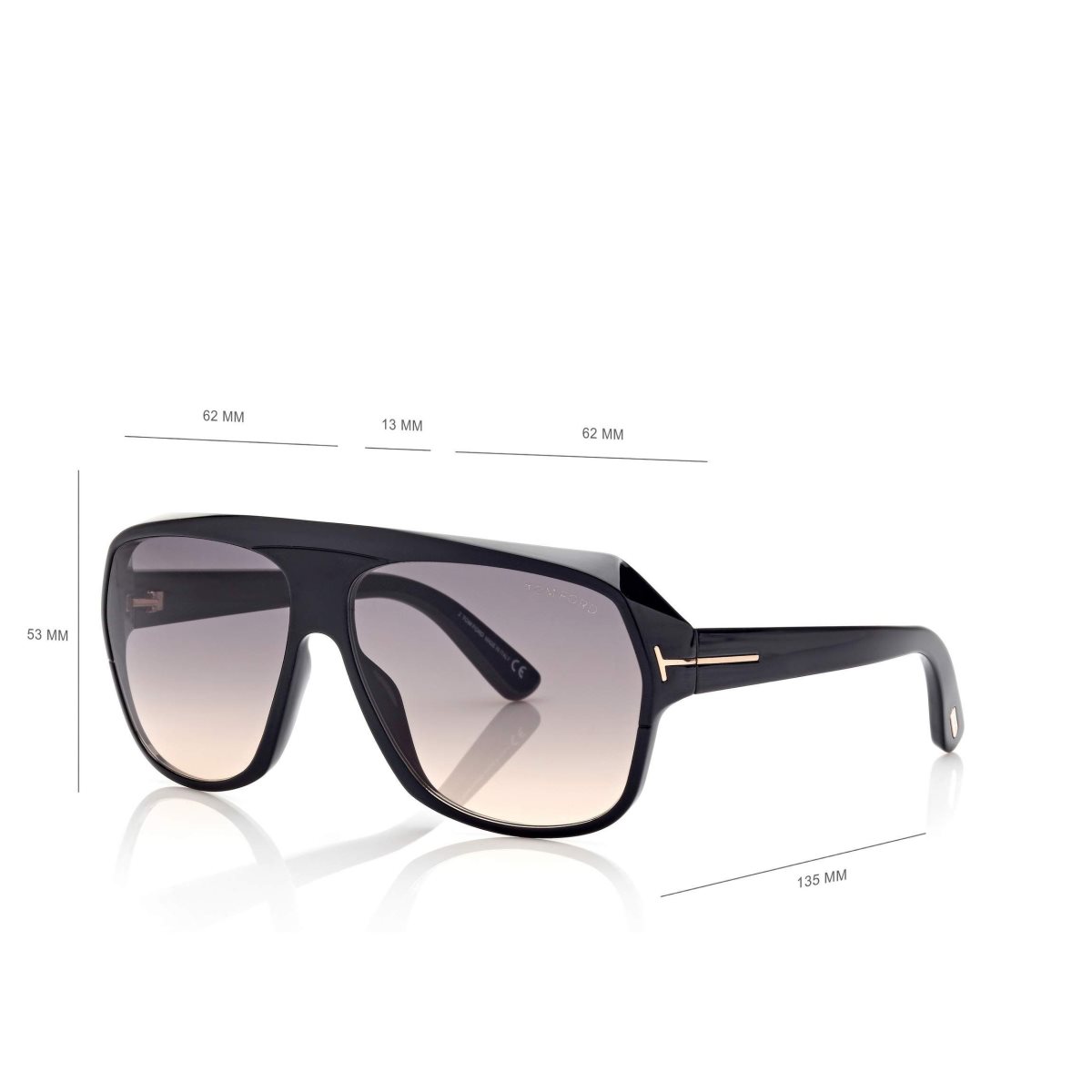 Lunettes de Soleil Tom Ford Hawkings Homme Noir | MCXHY-2639