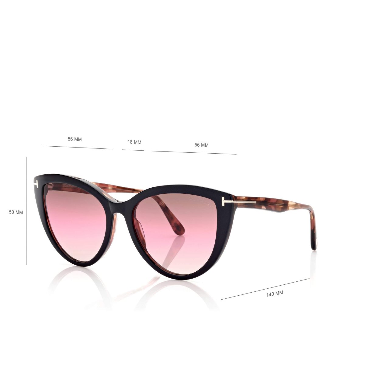 Lunettes de Soleil Tom Ford Isabella Femme Noir Noir | ZQYTV-8416