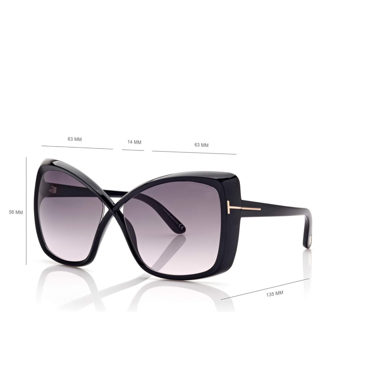 Lunettes de Soleil Tom Ford Jasmin Femme Noir | QUWXO-6987