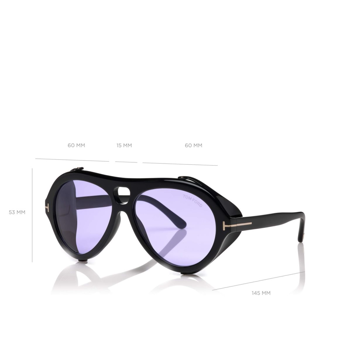 Lunettes de Soleil Tom Ford Neughman Homme Noir Violette | WIEMQ-8215