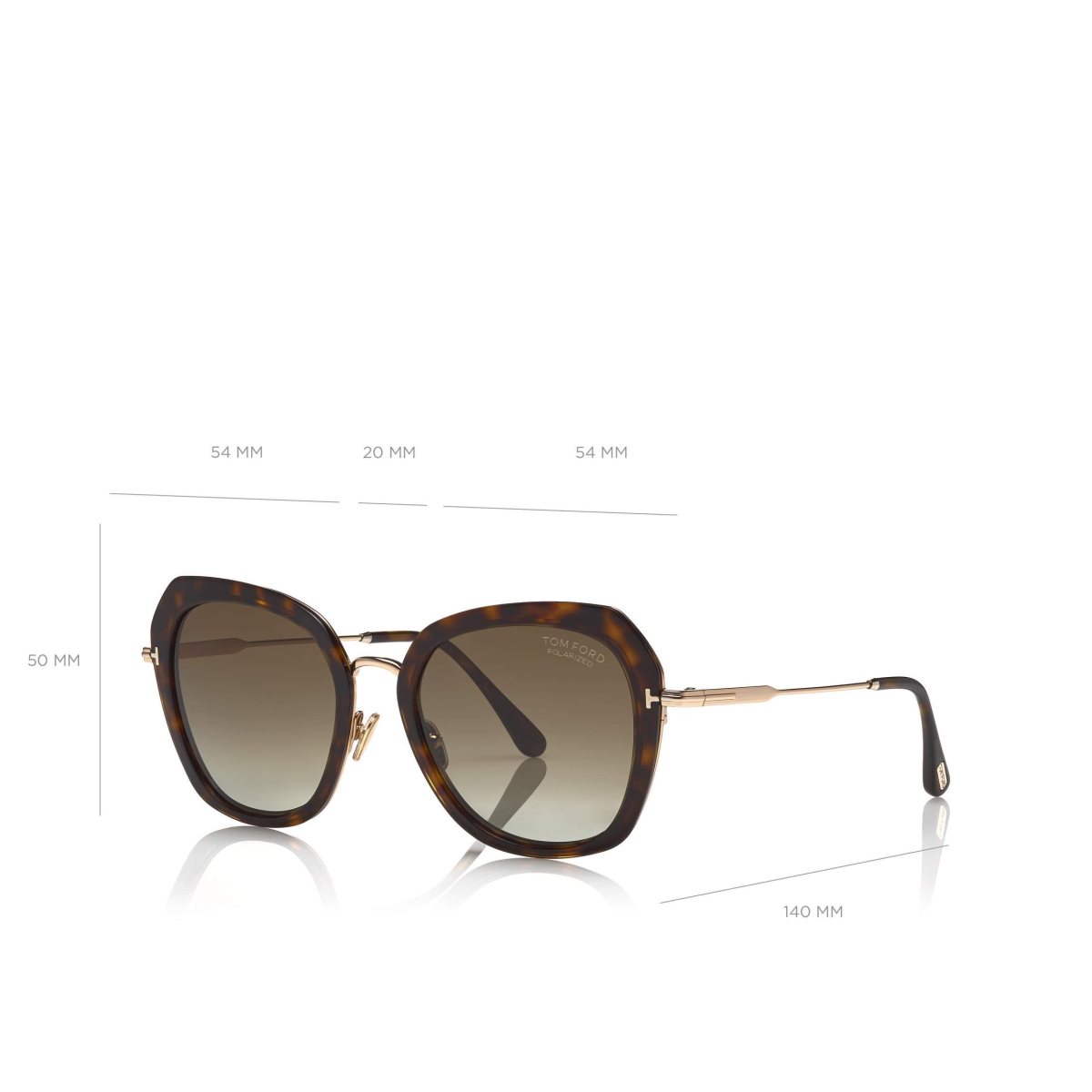 Lunettes de Soleil Tom Ford Polarized Kenyan Femme Noir | PZJOI-2631