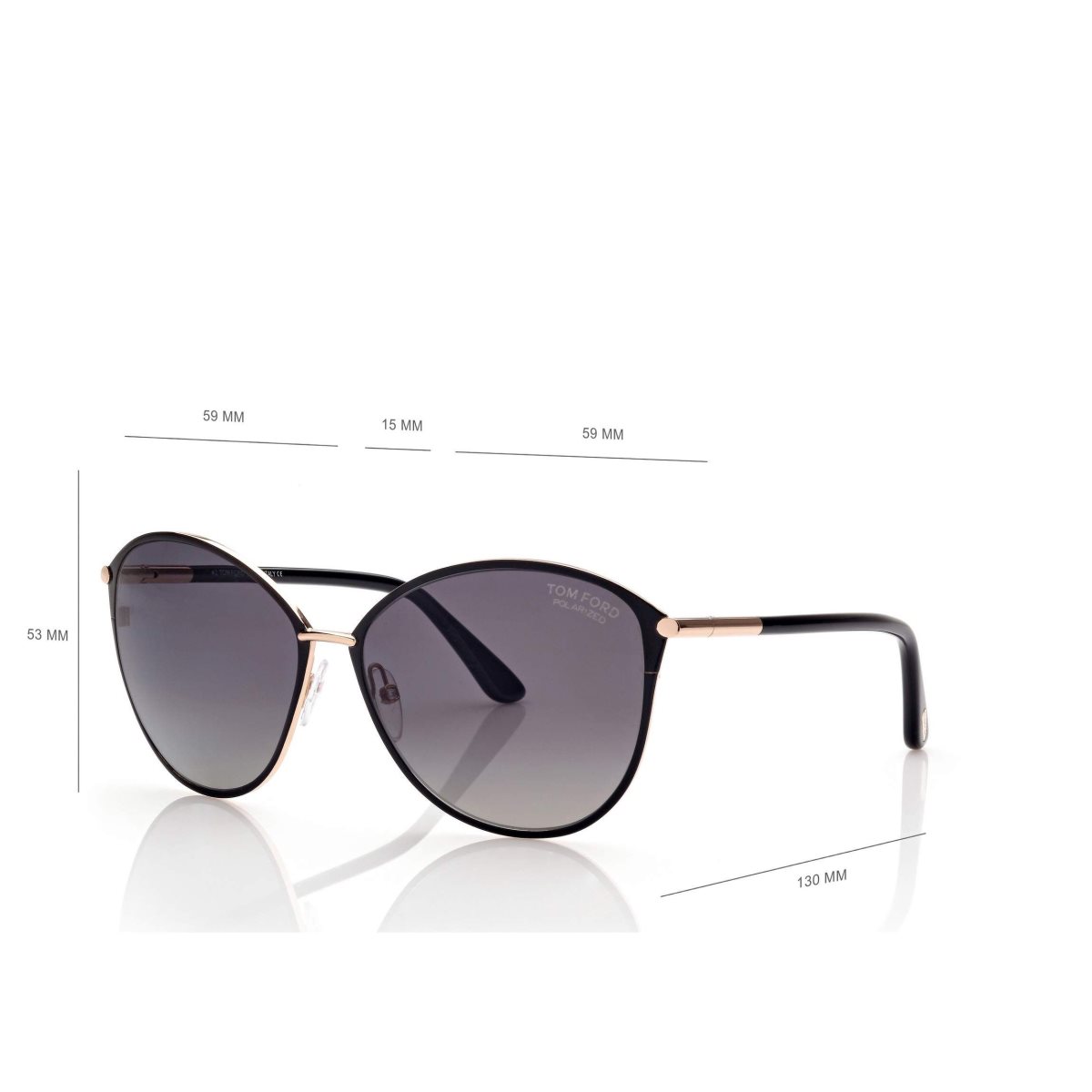 Lunettes de Soleil Tom Ford Polarized Penelope Femme Rose Doré | KLPOS-1957