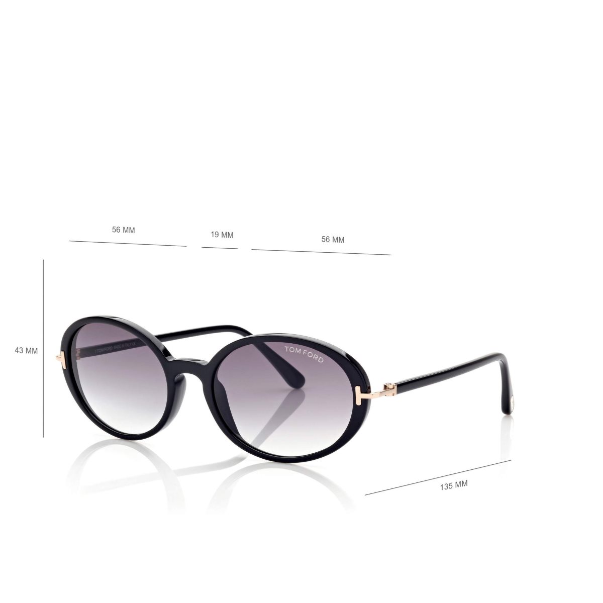 Lunettes de Soleil Tom Ford Raquel Femme Noir | LEIPY-5483