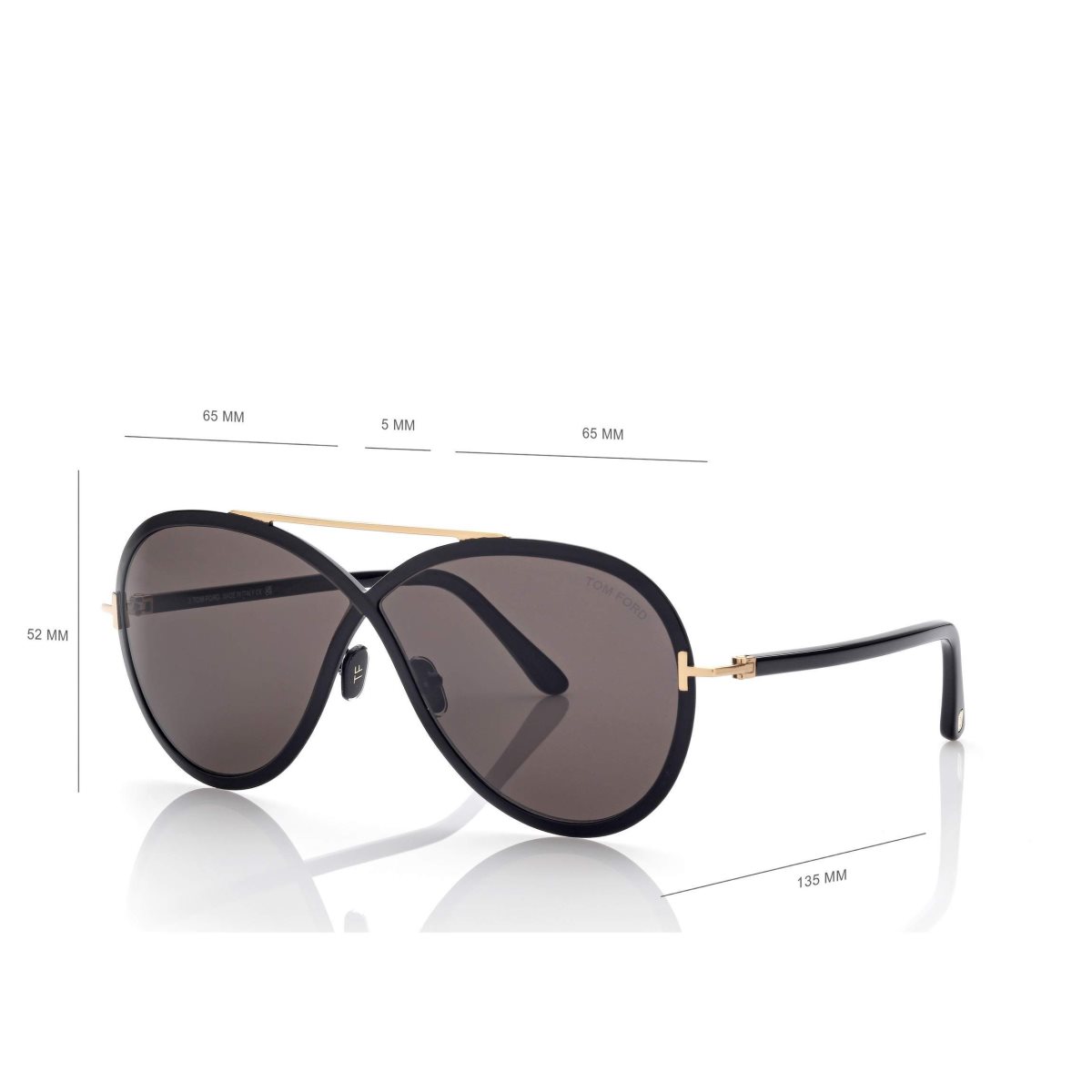 Lunettes de Soleil Tom Ford Rickie Femme Noir | VSJUD-4980