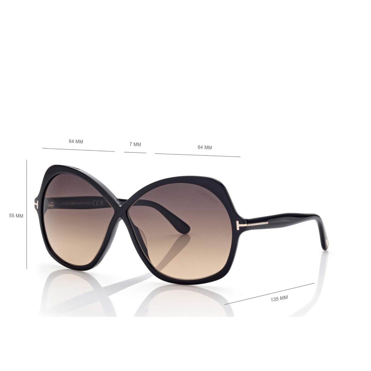 Lunettes de Soleil Tom Ford Rosemin Femme Noir | BRFPT-2104