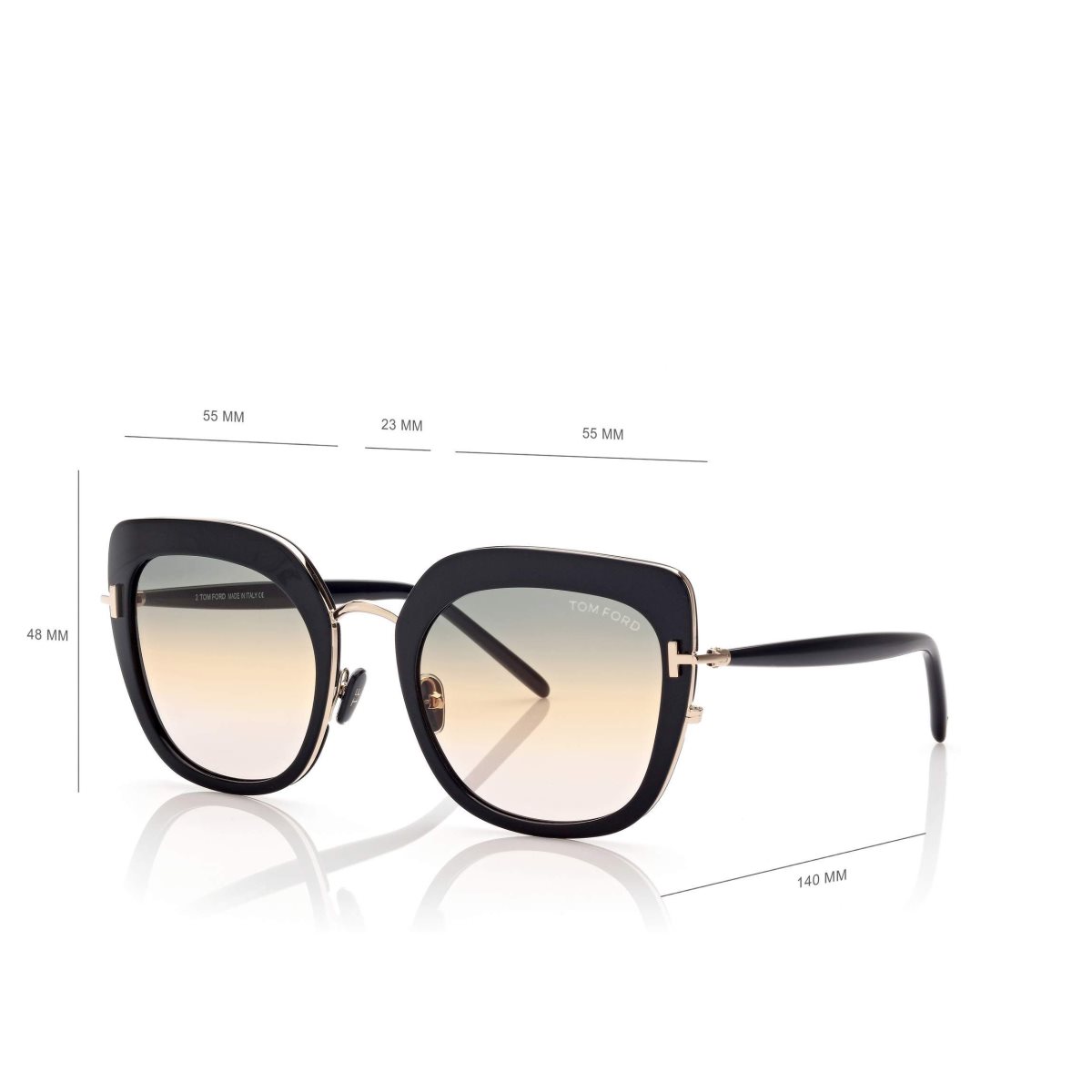 Lunettes de Soleil Tom Ford Virginia Femme Noir | LFHOS-2641