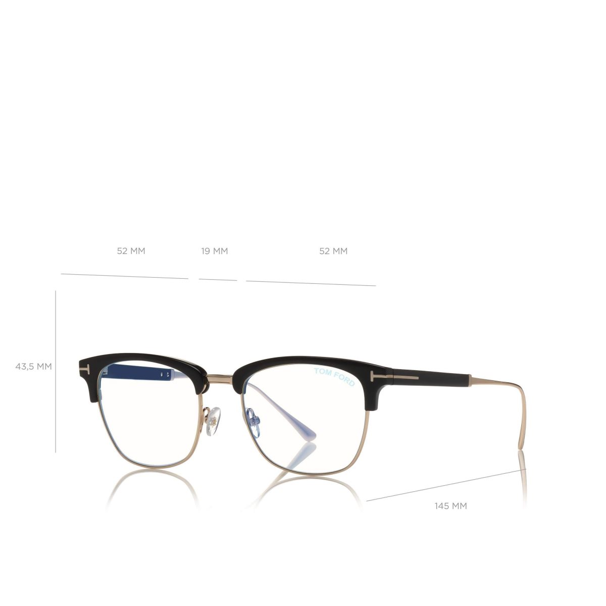 Optique Tom Ford Blue Block Browline Homme Noir | BAJQH-0278