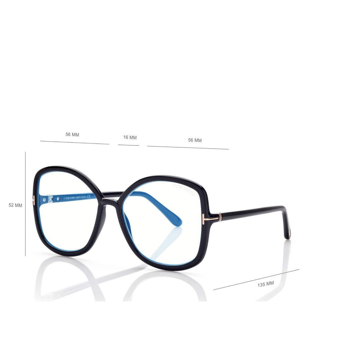 Optique Tom Ford Blue Block Butterfly Femme Noir | QXKVI-1947