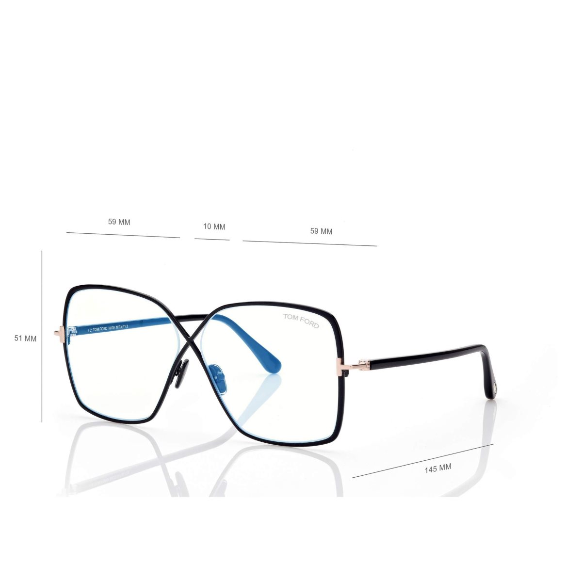 Optique Tom Ford Blue Block Butterfly Femme Noir | RAVFM-9170