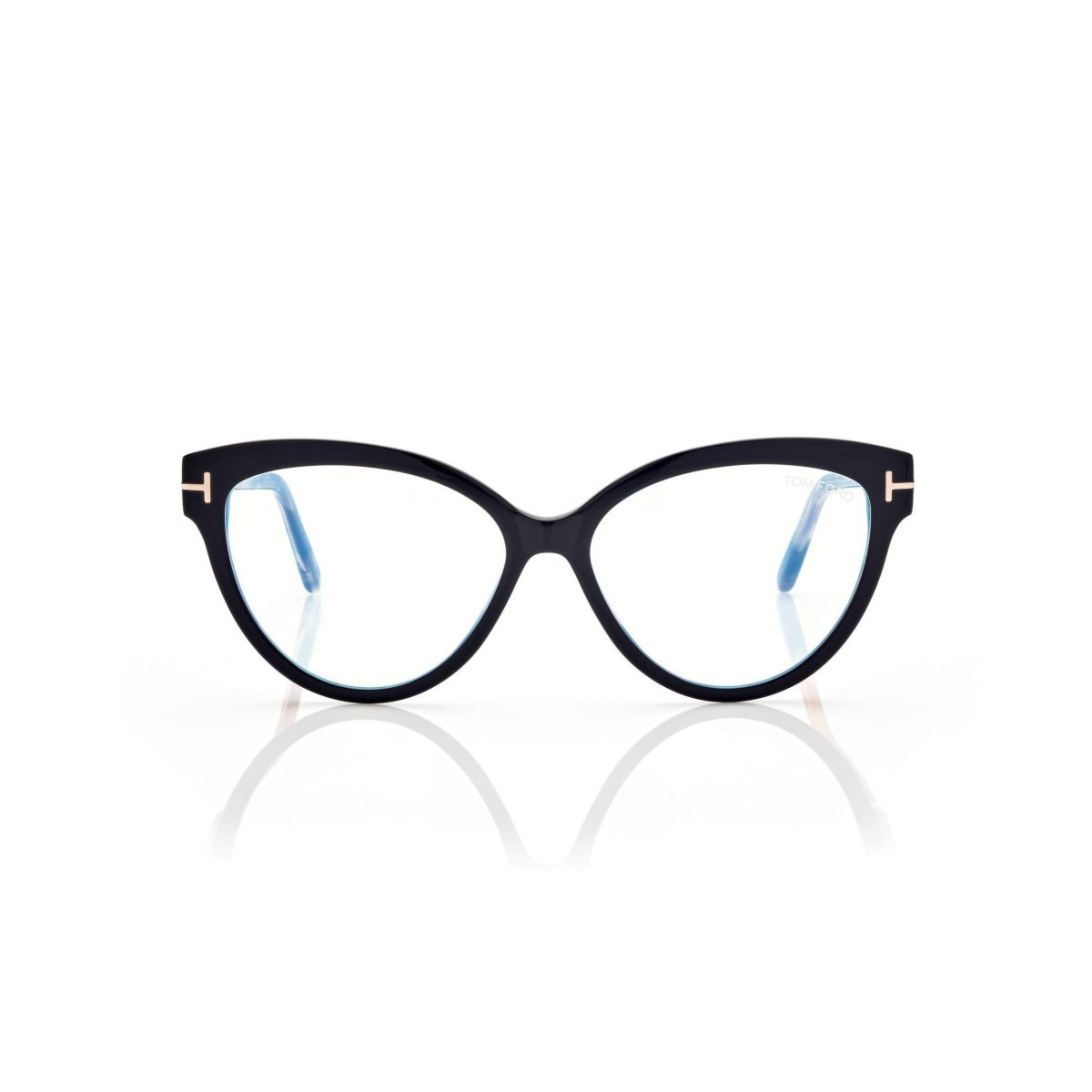 Optique Tom Ford Blue Block Cat Eye Femme Noir Marron | NQSMR-5492