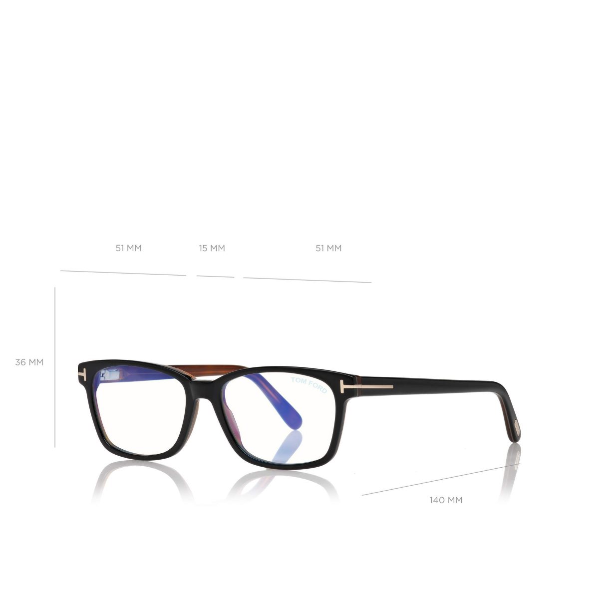 Optique Tom Ford Blue Block Classical Rectangular Femme Noir Marron | KYMRH-8261