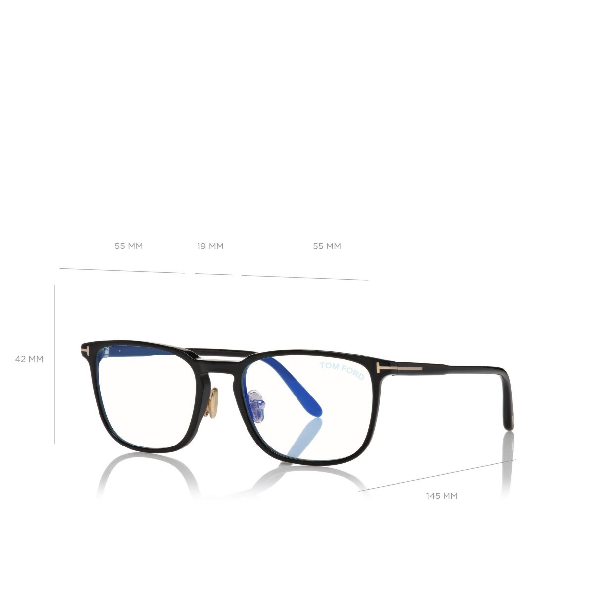 Optique Tom Ford Blue Block Classiche Rectangular Homme Noir | VEZLP-2581