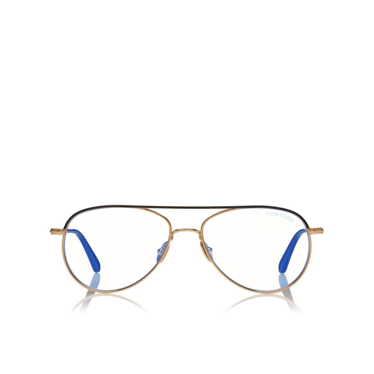 Optique Tom Ford Blue Block Pilot Homme Doré | FCENT-0157