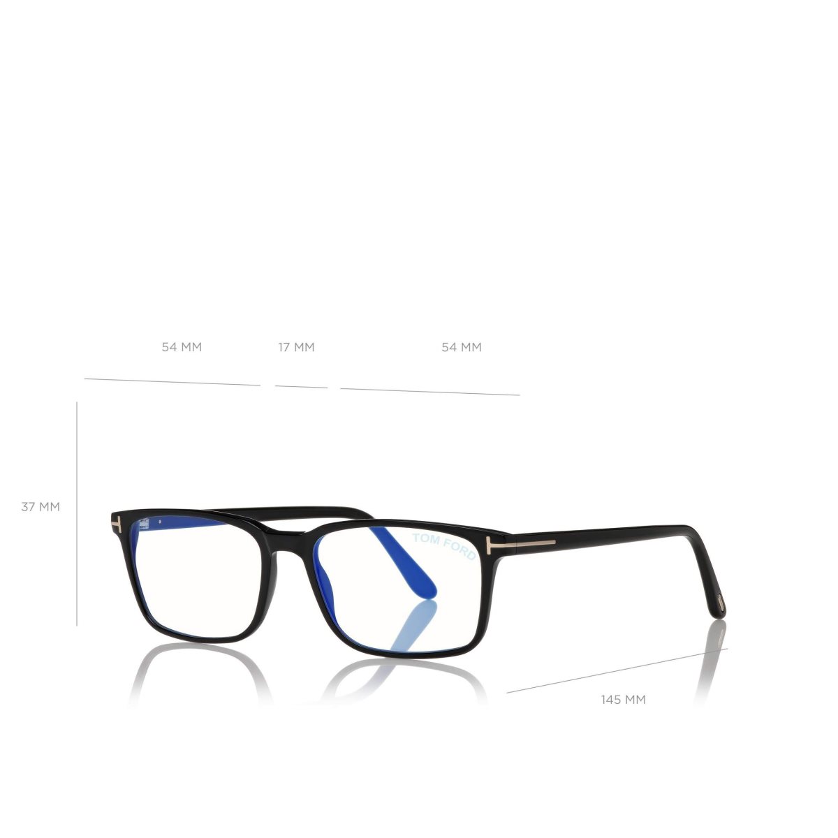 Optique Tom Ford Blue Block Rectangular Homme Noir | QJVCR-3465