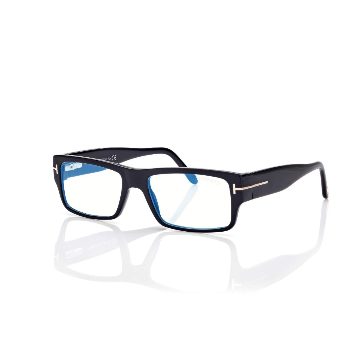 Optique Tom Ford Blue Block Rectangular Homme Noir | UAMCK-4378