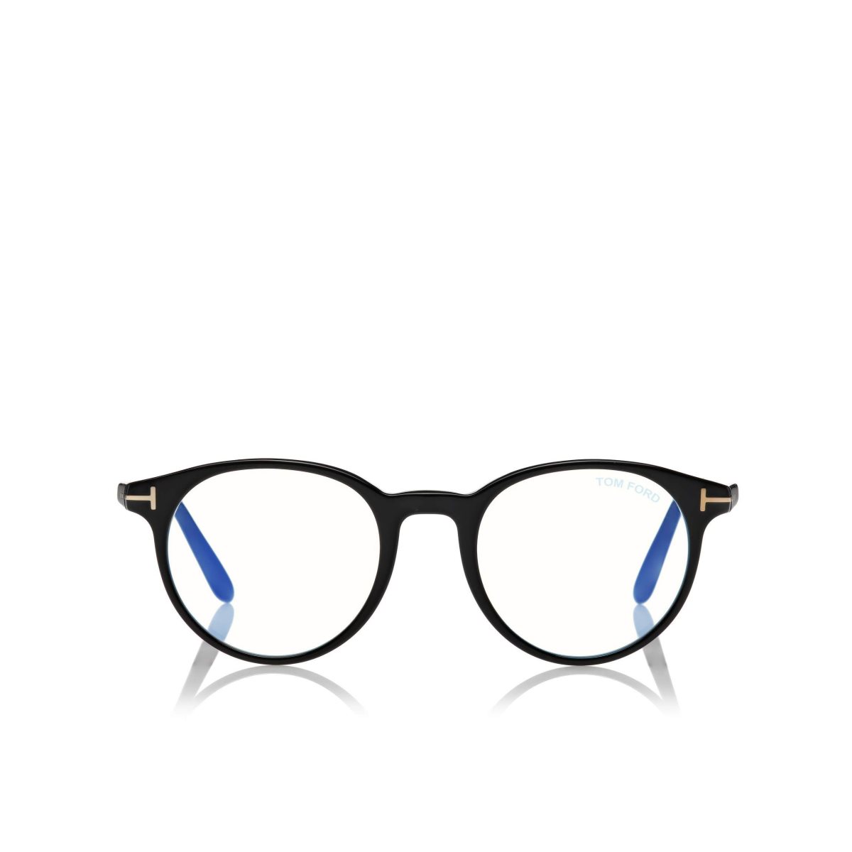 Optique Tom Ford Blue Block Round Shape Femme Noir | UXYBC-4817