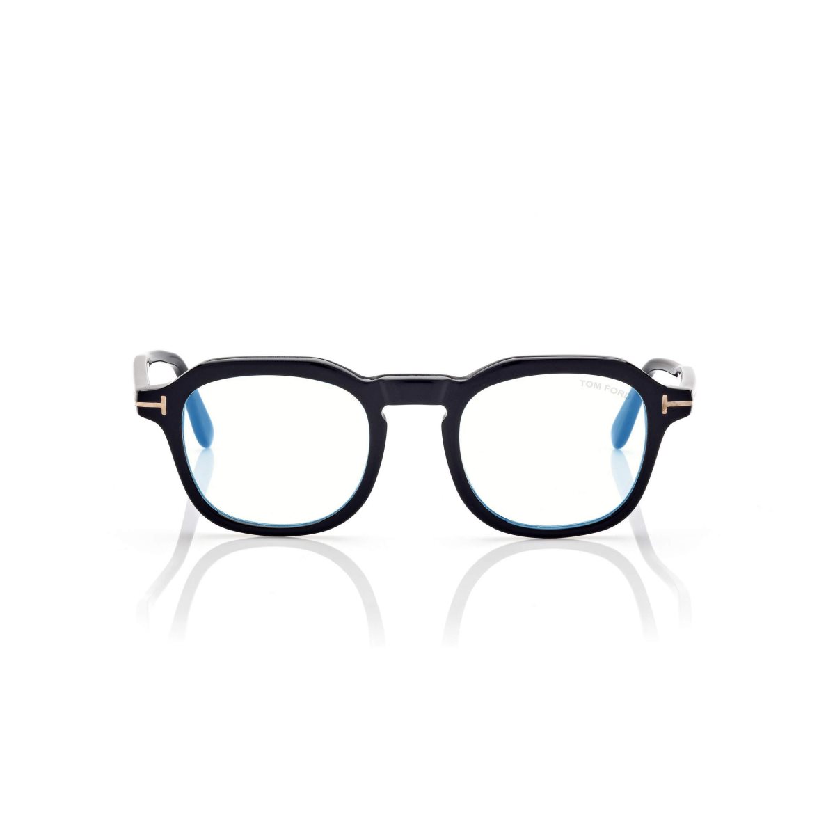 Optique Tom Ford Blue Block Round Femme Noir | JDLBQ-9316