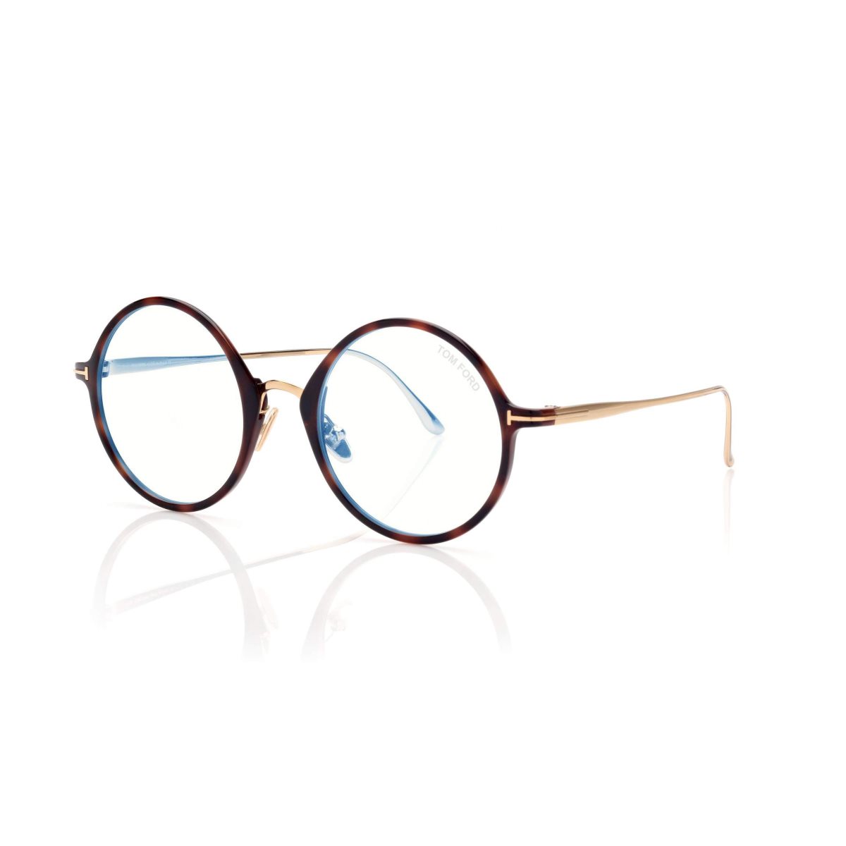 Optique Tom Ford Blue Block Rounded Femme Noir | XBFPI-7964