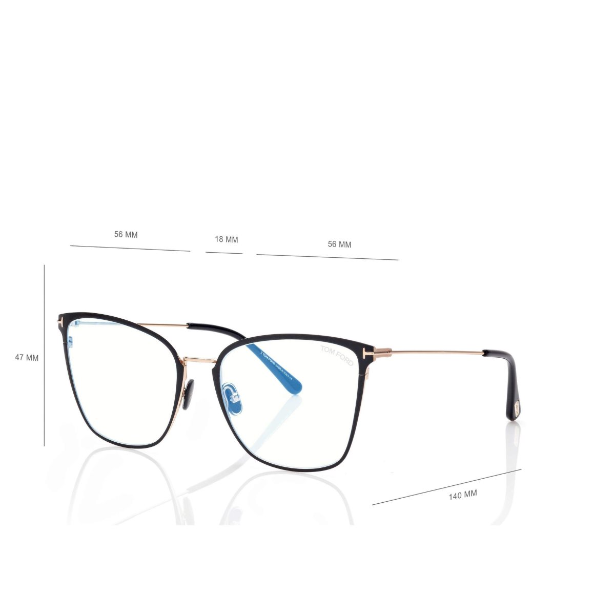 Optique Tom Ford Blue Block Soft Butterfly Femme Noir | IUEST-7409