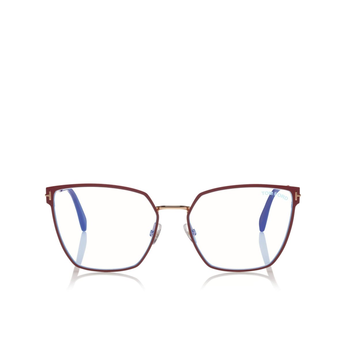 Optique Tom Ford Blue Block Soft Square Homme Rouge | OENIC-8945