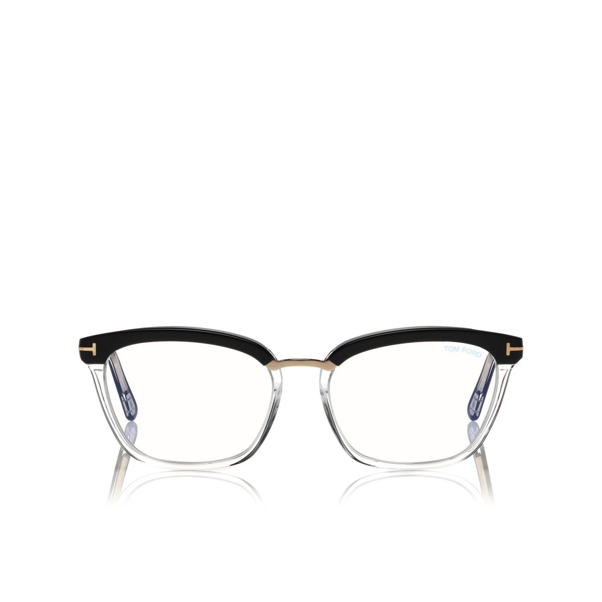 Optique Tom Ford Blue Block Soft Square Femme Noir Marron | WACGO-3259