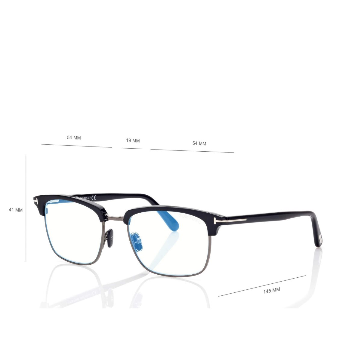 Optique Tom Ford Blue Block Square Shape Homme Noir | MBQJP-1085