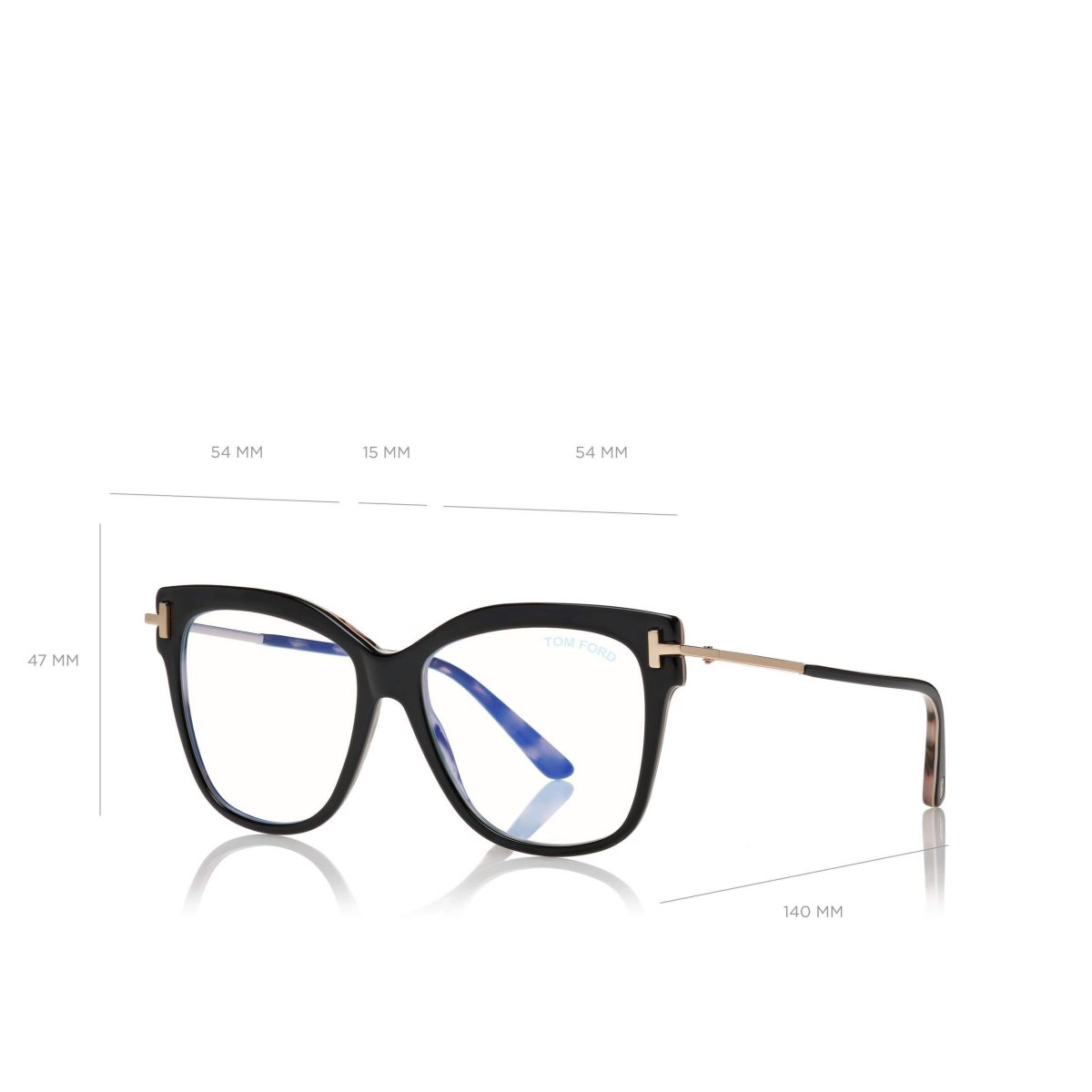 Optique Tom Ford Blue Block Square Shape Femme Noir Marron | UXMKC-6809