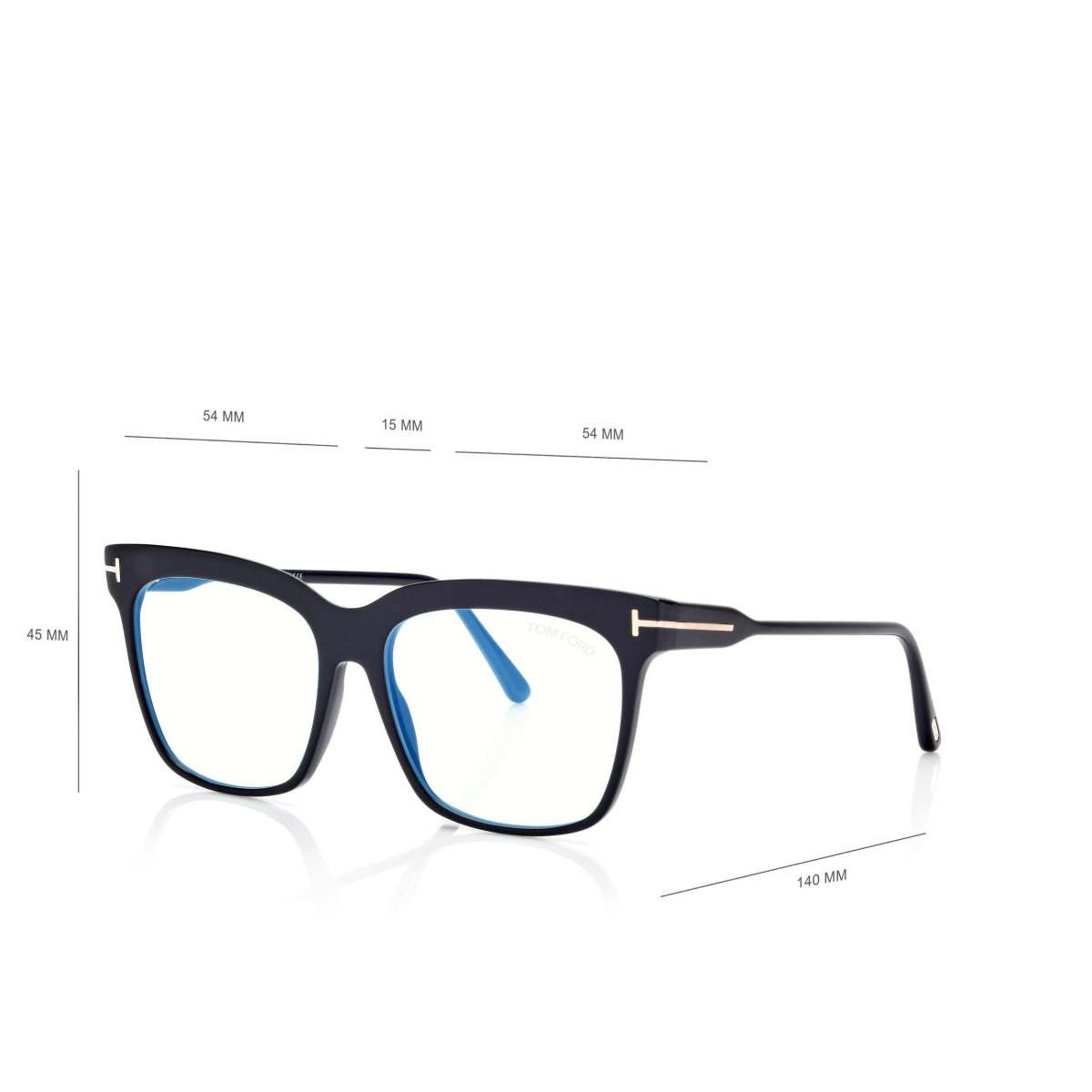 Optique Tom Ford Blue Block Square Femme Noir | GIETY-6791