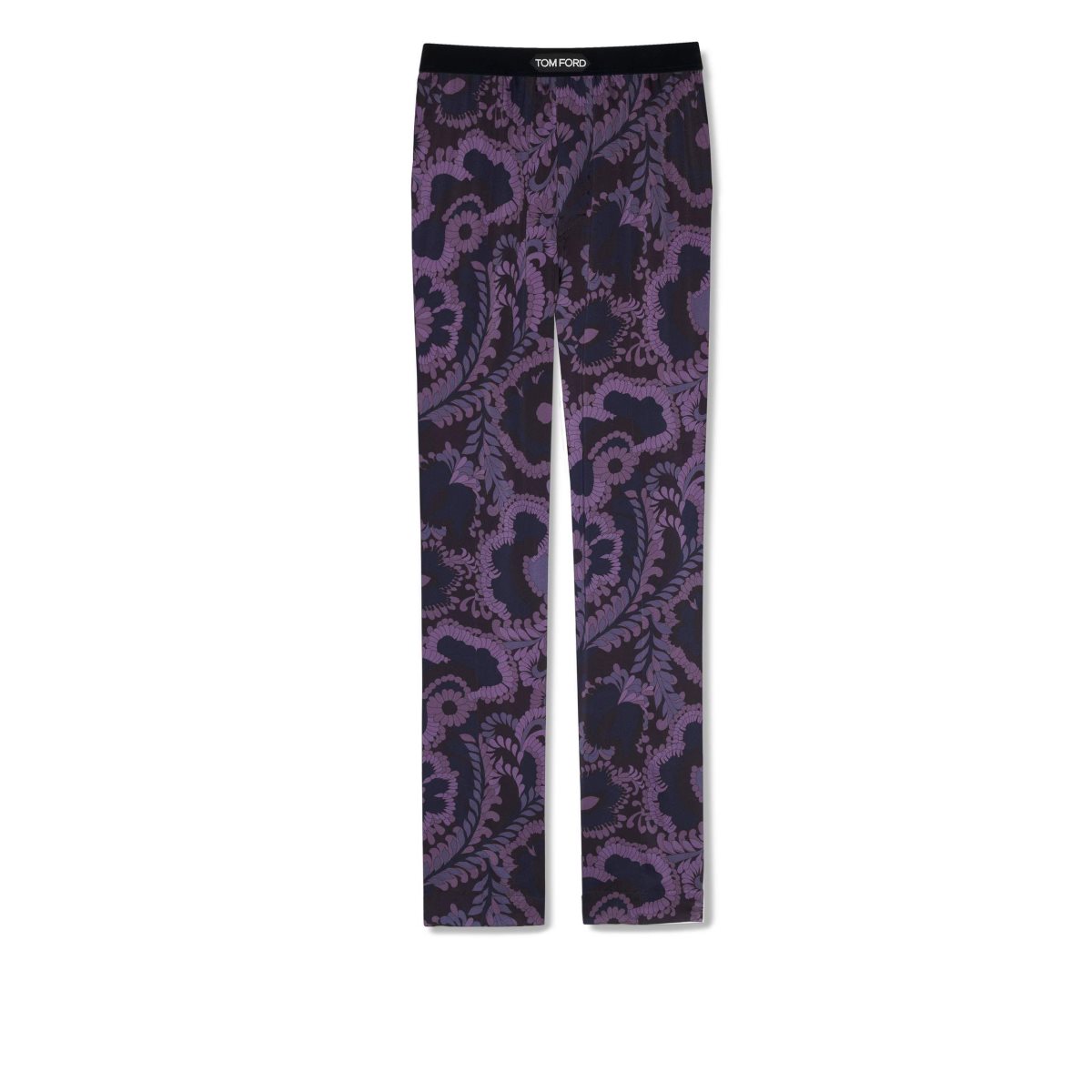 Pantalon De Pyjama Tom Ford 70\'S Paisley Floral Silk Homme Violette Foncé | PGIKV-7639