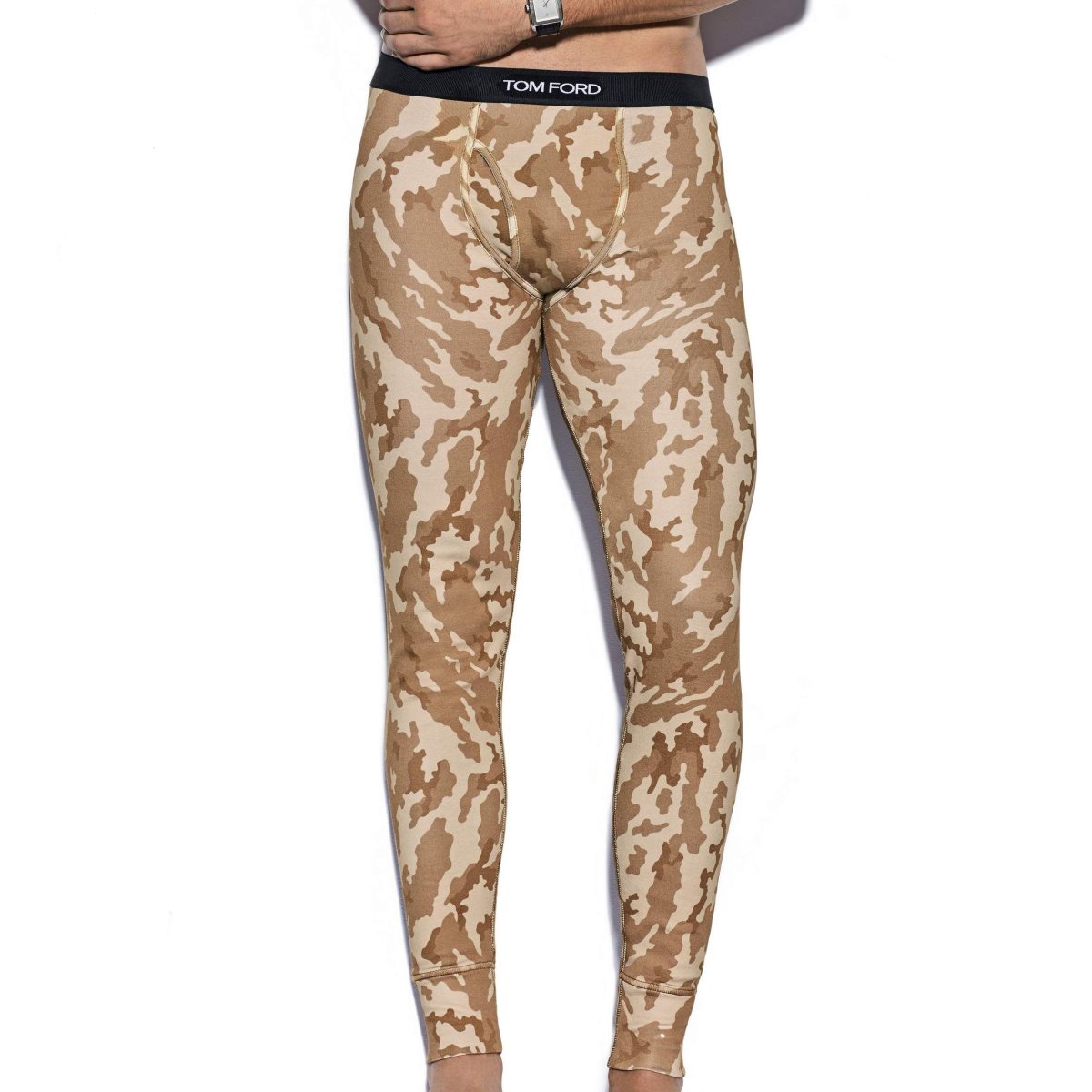 Pantalon De Pyjama Tom Ford Abstract Camo Coton Homme Marron | JFQKR-2174