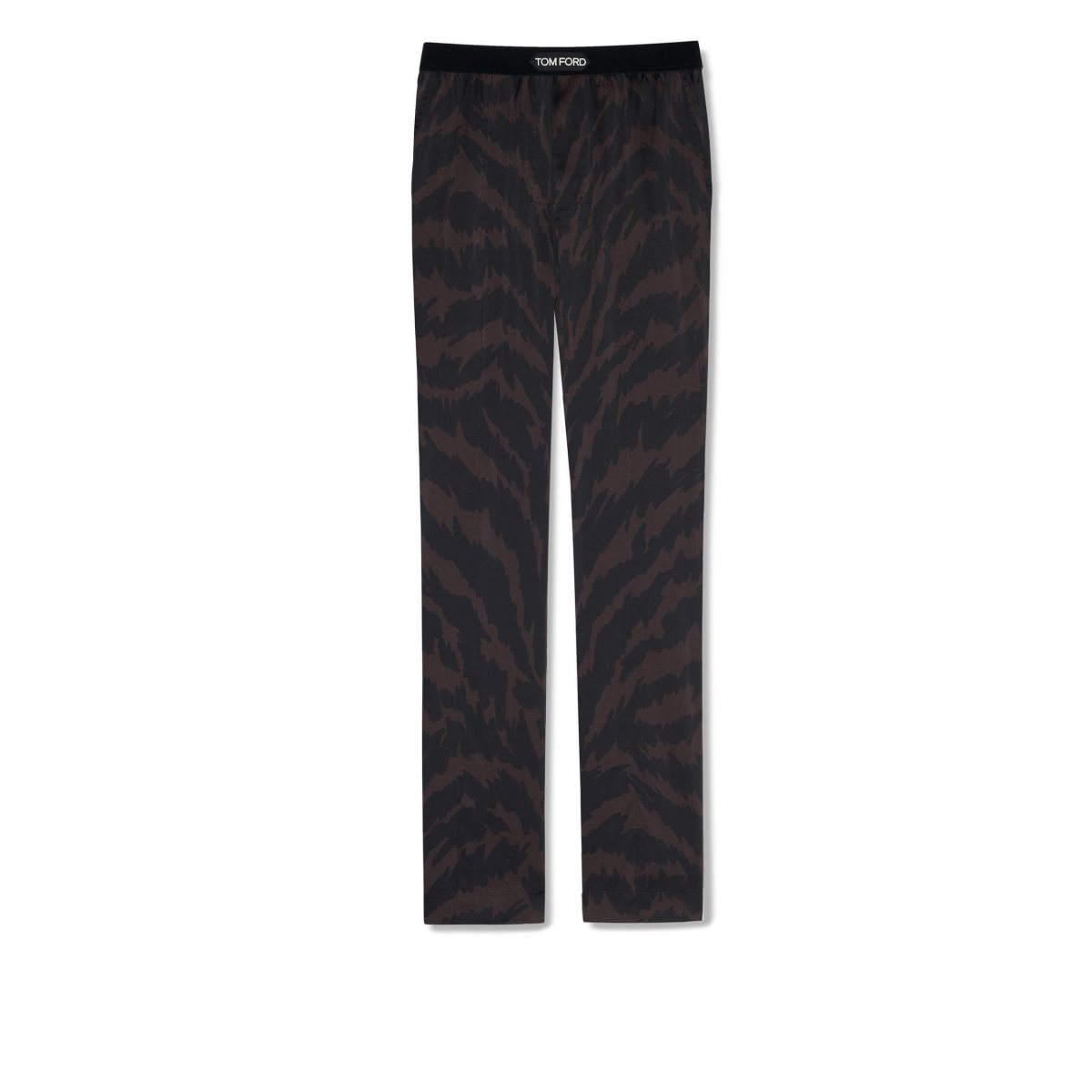 Pantalon De Pyjama Tom Ford Abstract Zebra Silk Homme Ebony | VKURG-5379