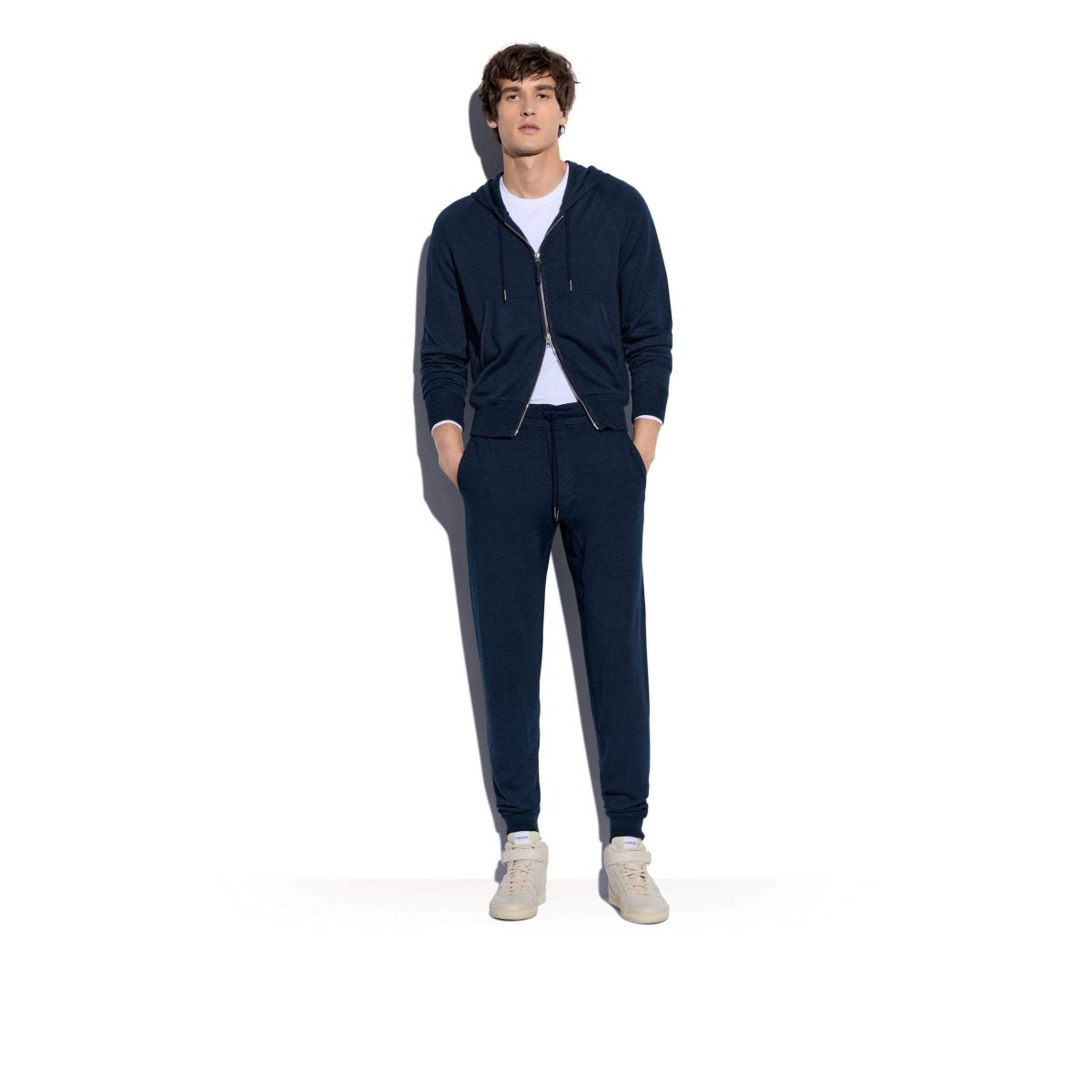 Pantalon Tom Ford Cashmere Silk Hemp Jogger Homme Bleu | RQXNP-2471