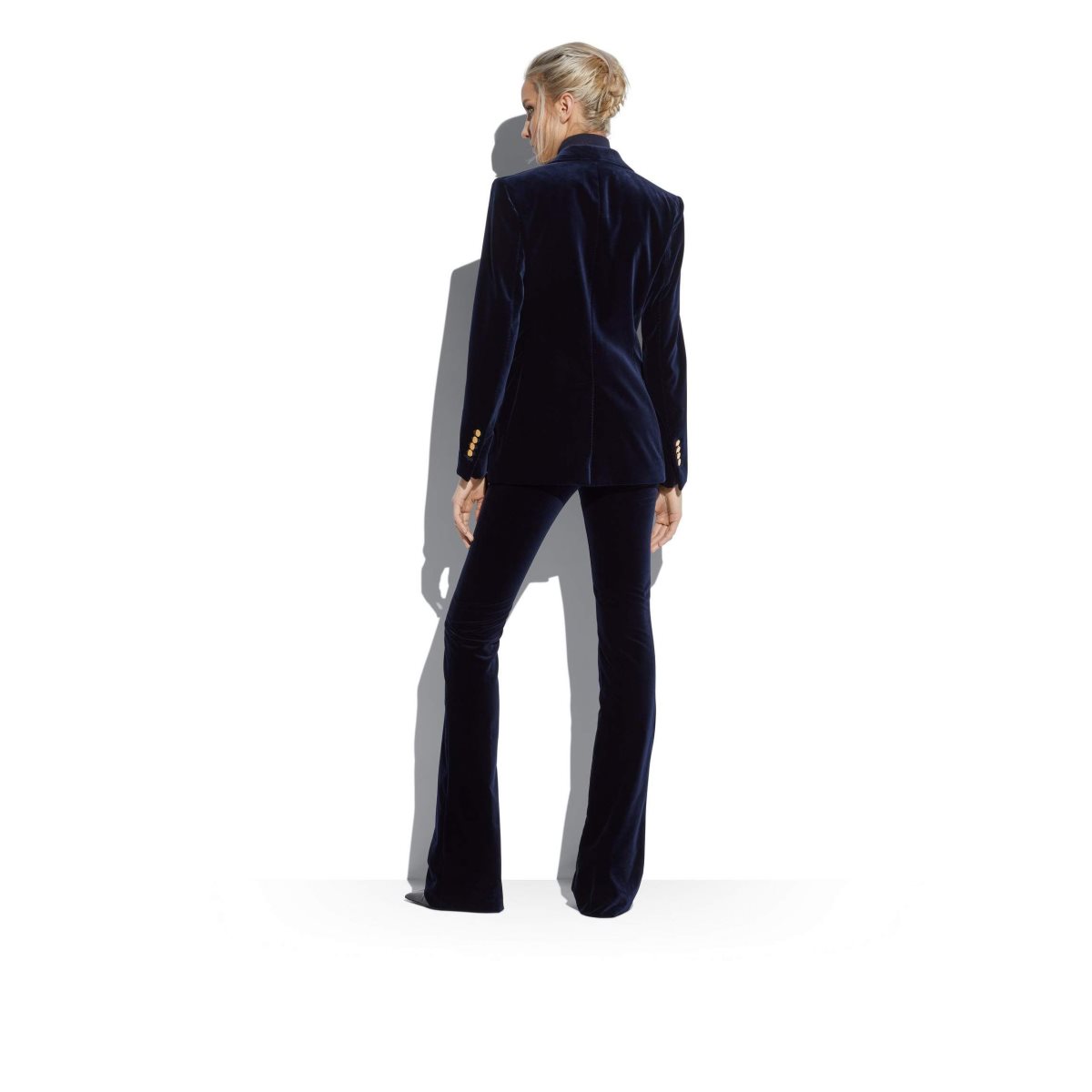 Pantalon Tom Ford Coton Velvet Flares Femme Ink | LETNU-2841