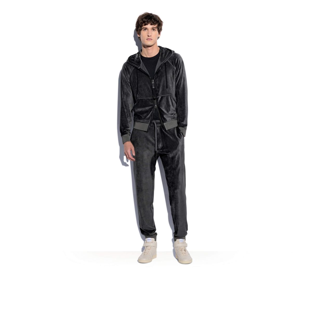 Pantalon Tom Ford Fluid Modal Velour Jogger Homme Grise Foncé | YIPTS-5810