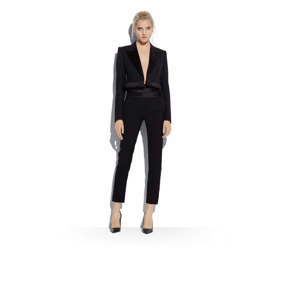 Pantalon Tom Ford Gran De Poudre 'Tuxedo' Skinnys Femme Noir | TXFZR-7056