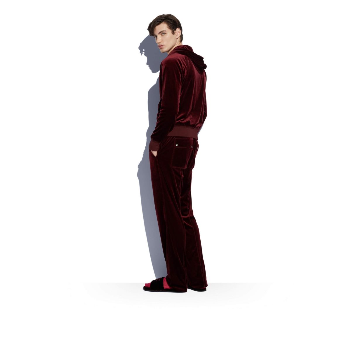 Pantalon Tom Ford Jersey Velvet Jogger Homme Bordeaux | WXZHA-1602