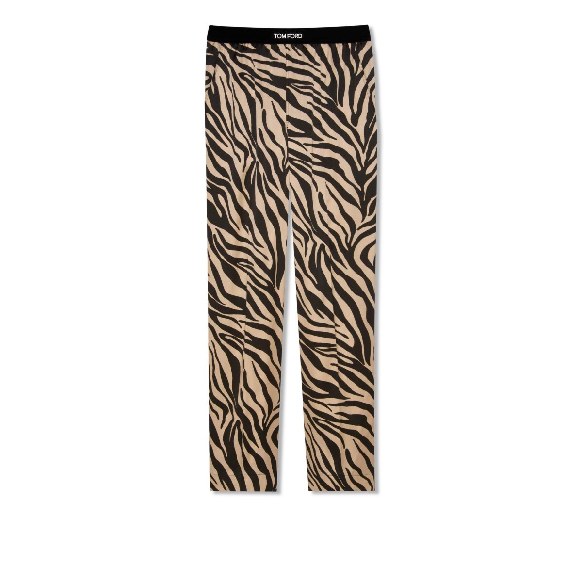 Pantalons Tom Ford Zebra Printed Silk Pj Pants Femme Noir Beige | VTKZO-6320