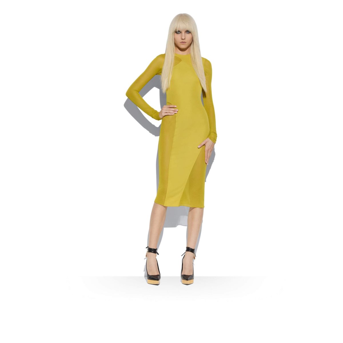 Peignoir Tom Ford Crepe Jersey Tubino Femme Charteuse Citrine | ZEKLQ-5407