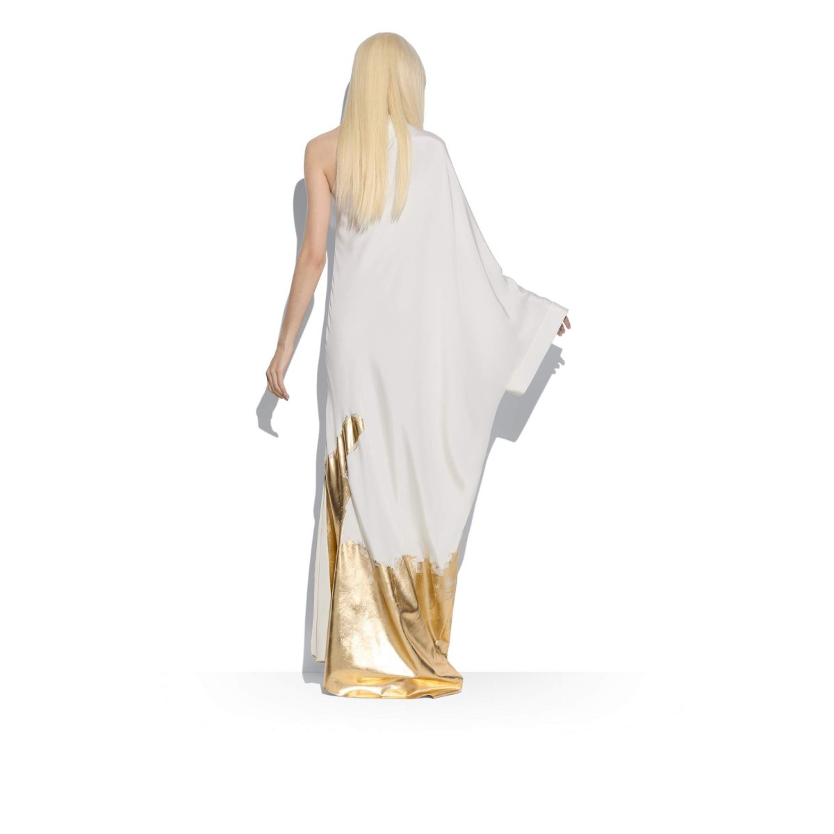 Peignoir Tom Ford Hand Painted Silk Maroccaine One Shoulder Kaftan Femme Doré | UKVGY-9280