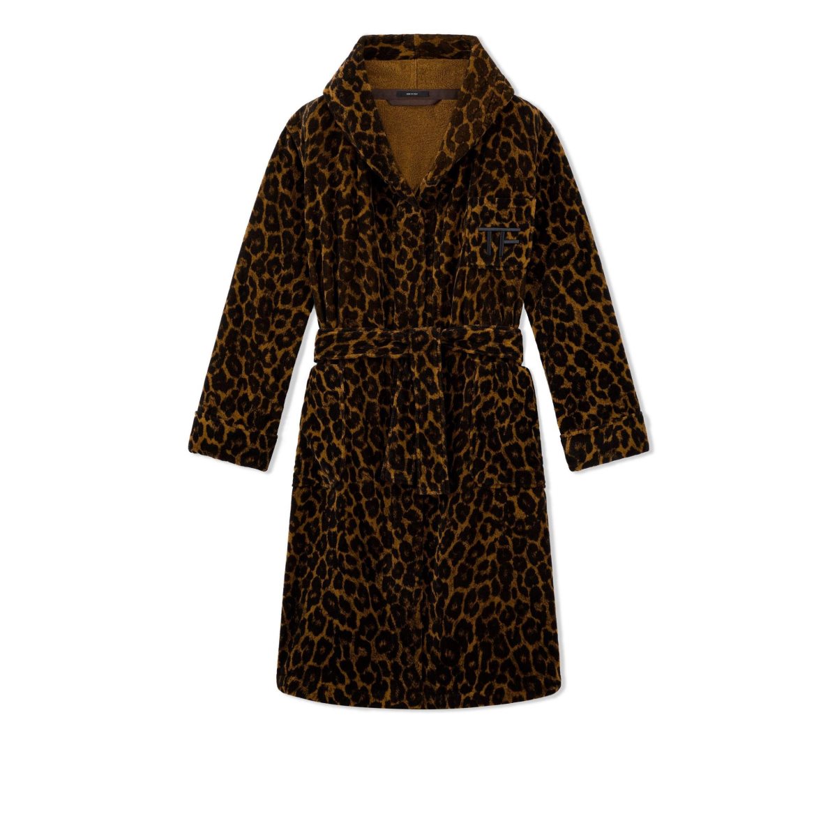 Peignoir Tom Ford Leopard Printed Towelling Coton Femme Marron Foncé | MCVQK-6480