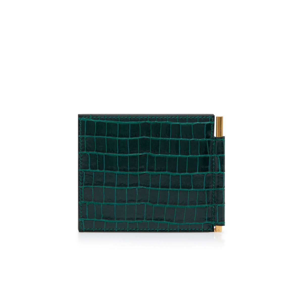 Petits Portefeuilles Tom Ford Glossy Printed Croc Money Clip Wallet Homme Vert Olive | AXNPV-6137