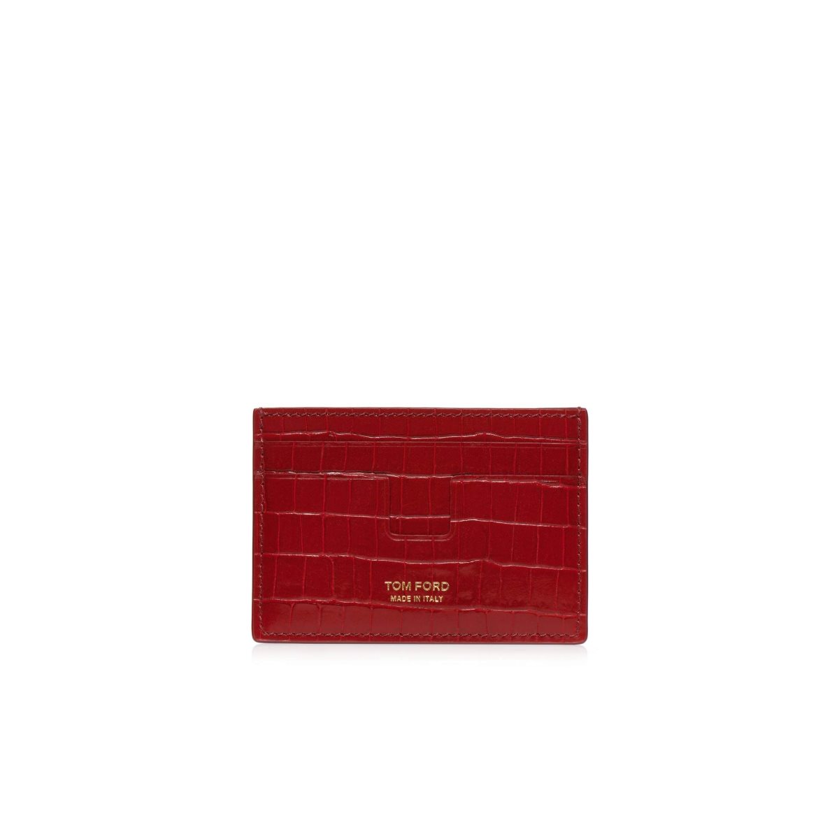 Petits Portefeuilles Tom Ford Glossy Printed Croc Money Clip Cardholder Homme Rouge Foncé | CLVSX-4521