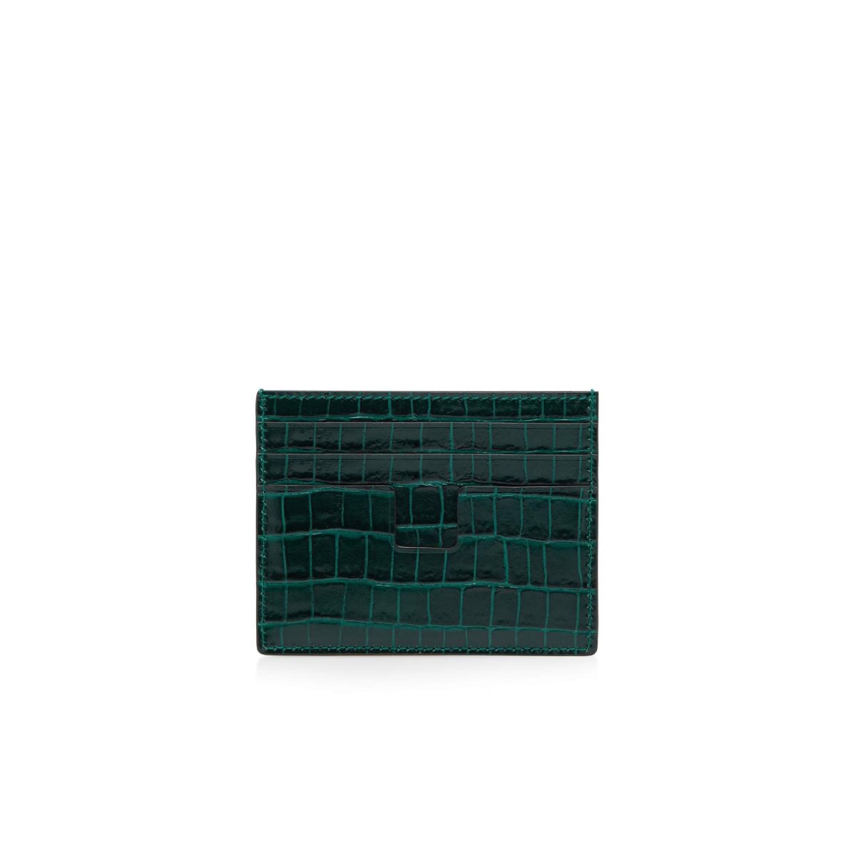 Petits Portefeuilles Tom Ford Glossy Printed Croc Cardholder Homme Vert Olive | CTJHE-3179